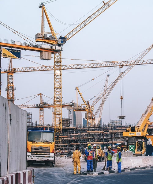 Team at construction site